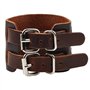 ZENSE - Bracelet de force marron en cuir pour homme avec double lanière ZB0345