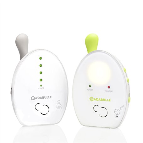 Badabulle Babyphone Audio pour Bebe Baby Online 500m avec Veilleuse Vibreur et Adaptateurs