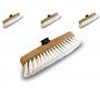 Balai brosse lave-pont 22 cm en PPL blanc | Lot de 3 | Monture bois | Pour laver