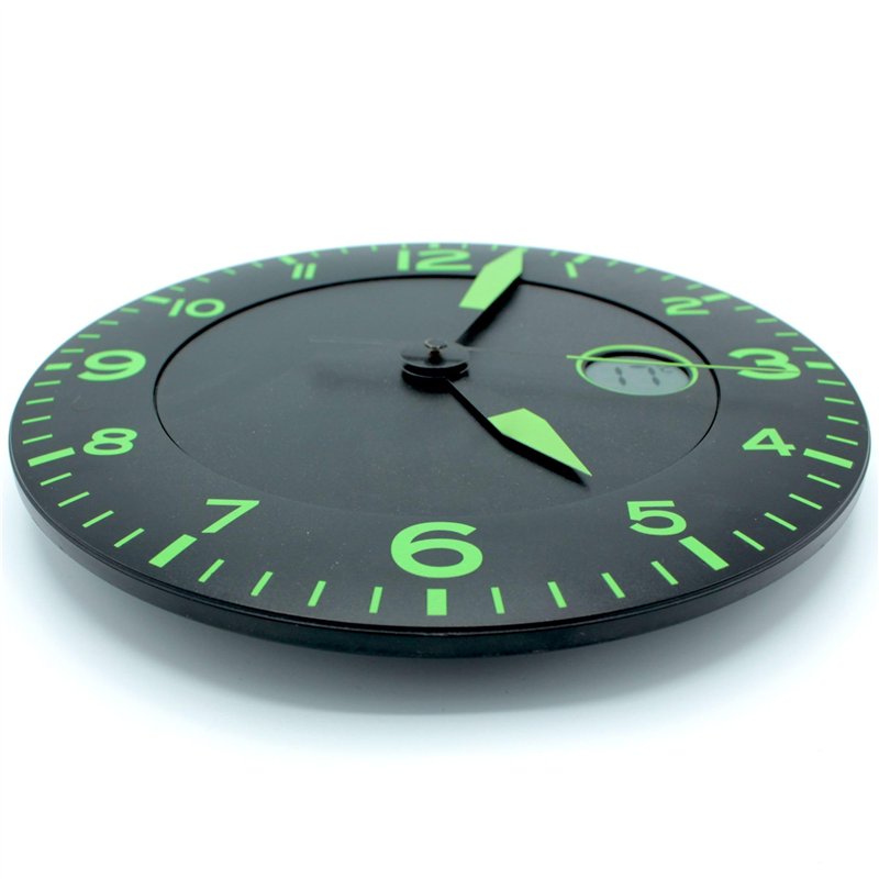 Image secondaire de Fishtec - Horloge Murale Design Moderne - Pendule Silencieuse et Écran Température Digitale - Convient pour la Cuisine, Bureau, 