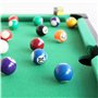 Mini Table de Billard Americain - Mini Billard Mobile - Revêtement Feutrine Vert - 2 Queues, 16 Boules, Triangle et Craie - Coul