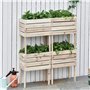 Outsunny Jardinières sur Pieds carrés potagers - Lot de 4 jardinières sur Pied modulables - dim. 50L x 30l x 60H cm - Inserts d'