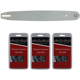 Guide 50 cm (20 pouces) + lot de 3 chaînes 72 maillons - Compatible tronçonneuses STIHL MS 291