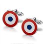 BOBIJOO JEWELRY - Paire de Boutons de Manchette Cocarde France Drapeau Email