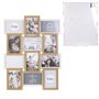 HOME DECO FACTORY - HD4218 - Cadre Photo Multiple Pele-Mele 12 Vues Bois et Blanc, Souvenir, Décoration Maison, 44 x 3 x 58 cm,