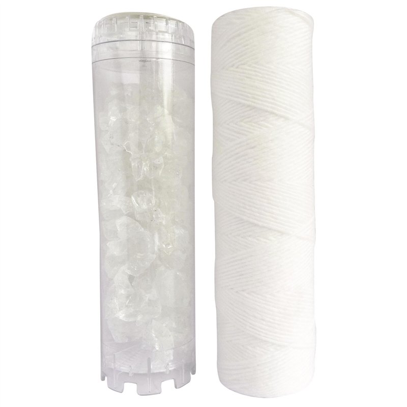 AQUAWATER - 105008 - Kit standard - 1 filtrante bobinée 20 microns et 1 anticalcaire pour filtrer les impuretés contenues dans l