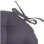 Atmosphera Lot de 4 galettes de chaises Rondes avec Attaches - Diamètre 38 cm -Matelassées & 100% Coton - Coloris Gris Anthracit