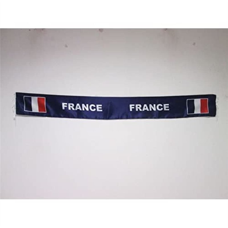AZ FLAG - Echarpe de Supporter France - 100 cm - Echarpe Drapeau Français en Satin