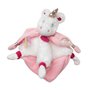 BABY NAT' - Doudou Licorne Souple Poussière d'Etoiles - Rose et Blanche - Broderie Arc en Ciel - Idée Cadeau Naissance - Doudou