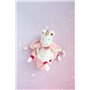 BABY NAT' - Doudou Licorne Souple Poussière d'Etoiles - Rose et Blanche - Broderie Arc en Ciel - Idée Cadeau Naissance - Doudou 