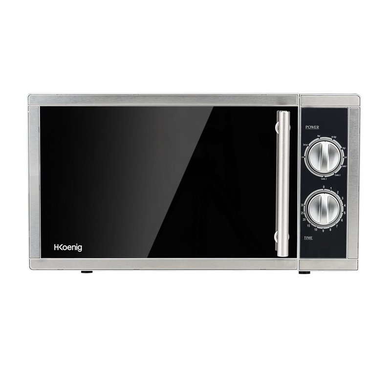 H.Koenig Four Micro-Ondes Grill 2 en 1 23L VIO7 1000W, Plateau Tournant 27cm, Multifonction 9 Programmes, Décongélation, Cuisson