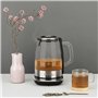 H.Koenig Théière Bouilloire Instant T électrique en Verre 1.5L TI600 avec Infuseur filtre à Thé Inox 2200W Compacte, Ebullition 
