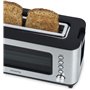 H.Koenig Grille pain Toaster 2 tranches VIEW7 Fentes larges Vitre Transparente Inox vintage, 6 niveaux de brunissage, Décongélat