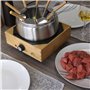 LITTLE BALANCE 8320 Wood Fondue 8 Inox - Appareil à fondue 8 personnes - Caquelon Inox anti-adhésif grande contenance 2 litres -