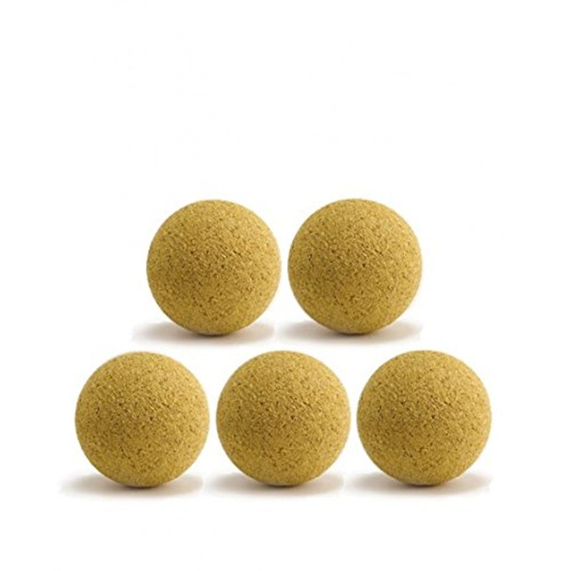 CAAA Lot de 5 balles de Baby-Foot BONZINI Jaunes en liège