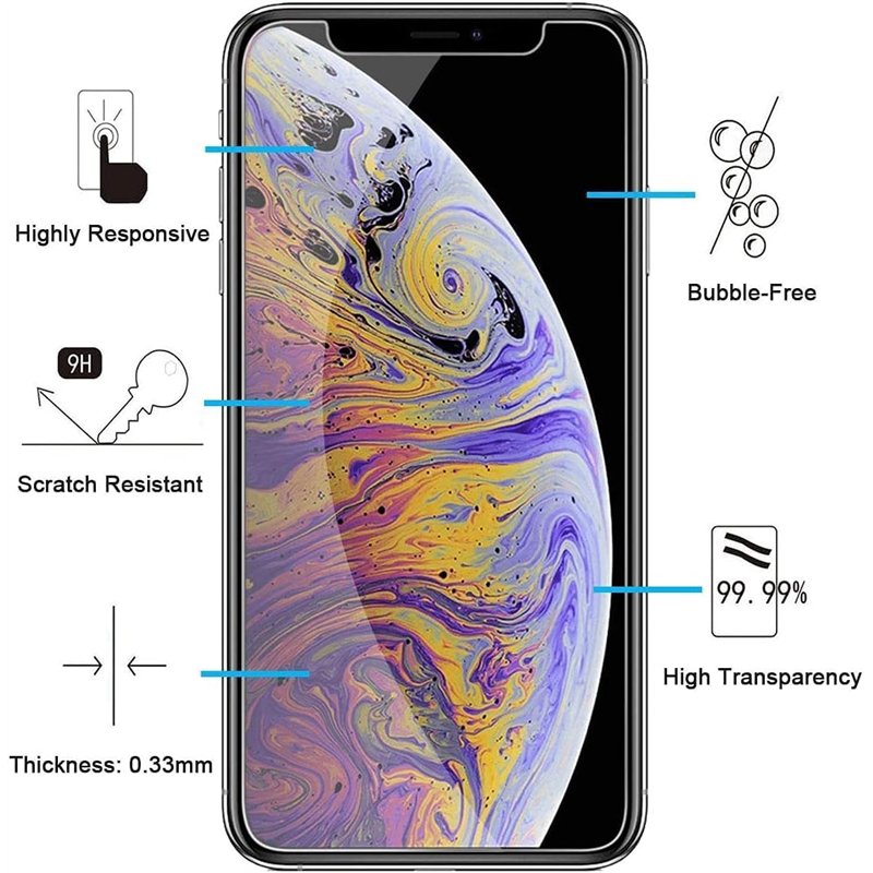 Image secondaire de NEW'C Lot de 2, Verre Trempé pour iPhone 11 Pro Max et iPhone XS Max (6,5 Pouces), Film Protection écran sans Bulles d'air Ultra