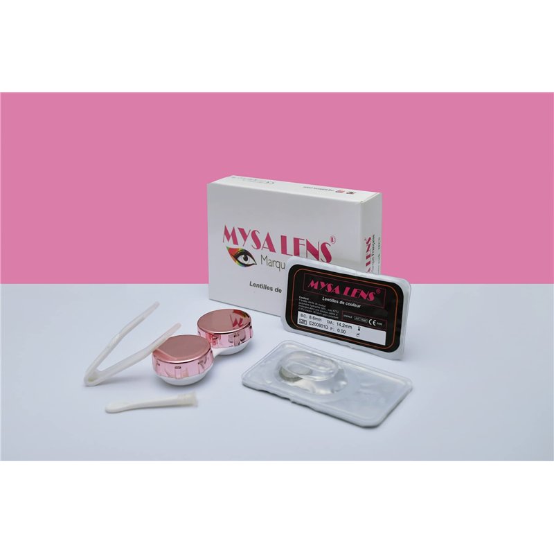 Image secondaire de MYSALENS® Lentilles De Contact De Couleur Canna Roze Hidrocor Gris Anthracite très haute opacité Kit De Rangement Boitier Pince
