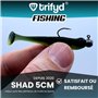 trifyd ® - Leurre Souple Truite Shad de 5 cm, Le Pack de 20 leurres de pêche + 5 têtes plombées