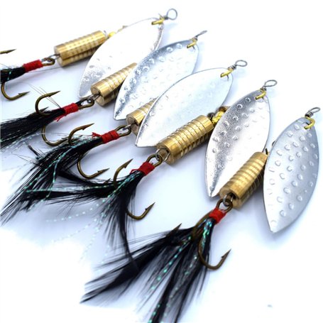 trifyd ® Fishing - Cuilleres tournantes Peche Kits Leurres brochet et carnassiers 8 cm 11g - 5 pièces
