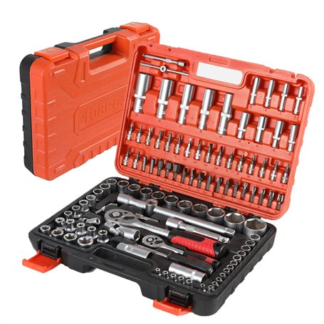 ISE 1/2" + 1/4" Cle a Douille a Cliquet Coffret de Douilles 58 PCS