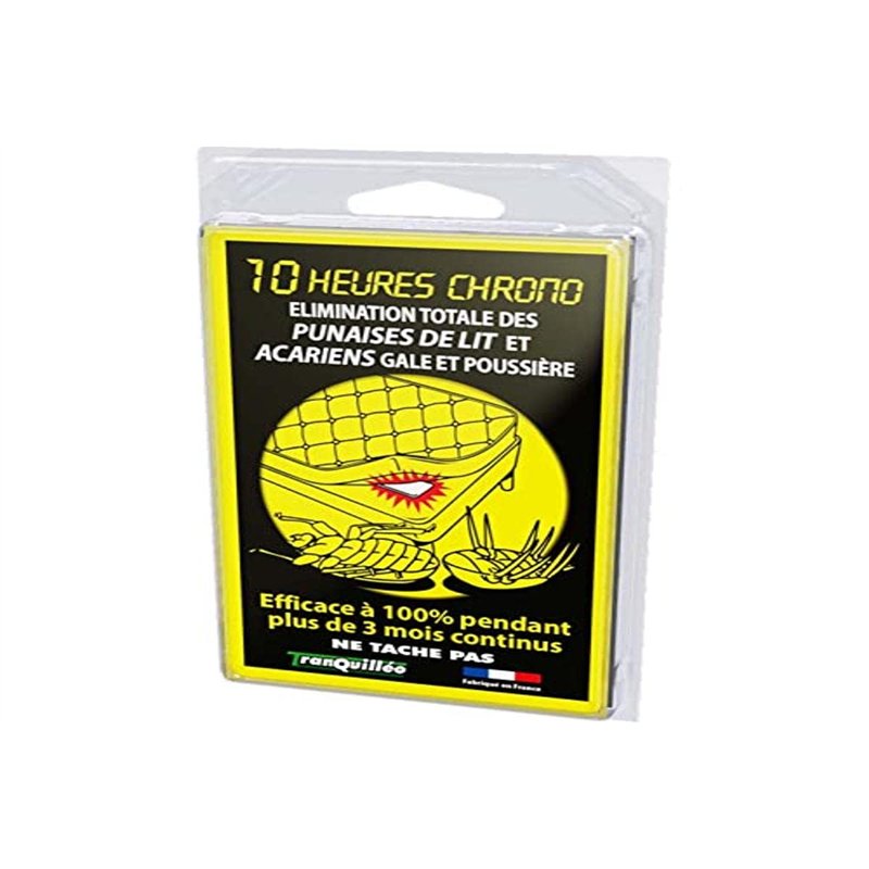 TRANQUILLEO Vivre Mieux PLAQUETTE ANTI PUNAISES DE LIT Bande ANTI ACARIENS POUR LITERIE, Blanche
