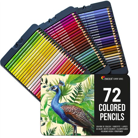 Zenacolor - 72 Crayon de Couleurs Professionnel