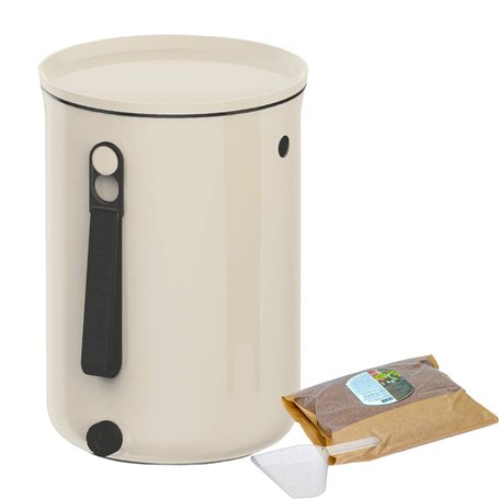 Skaza Bokashi Organko 2 (9.6 L) | Primé Composteur de Cuisine en Plastique Recyclé | Starter Set pour Les Déchets de Cuisine et