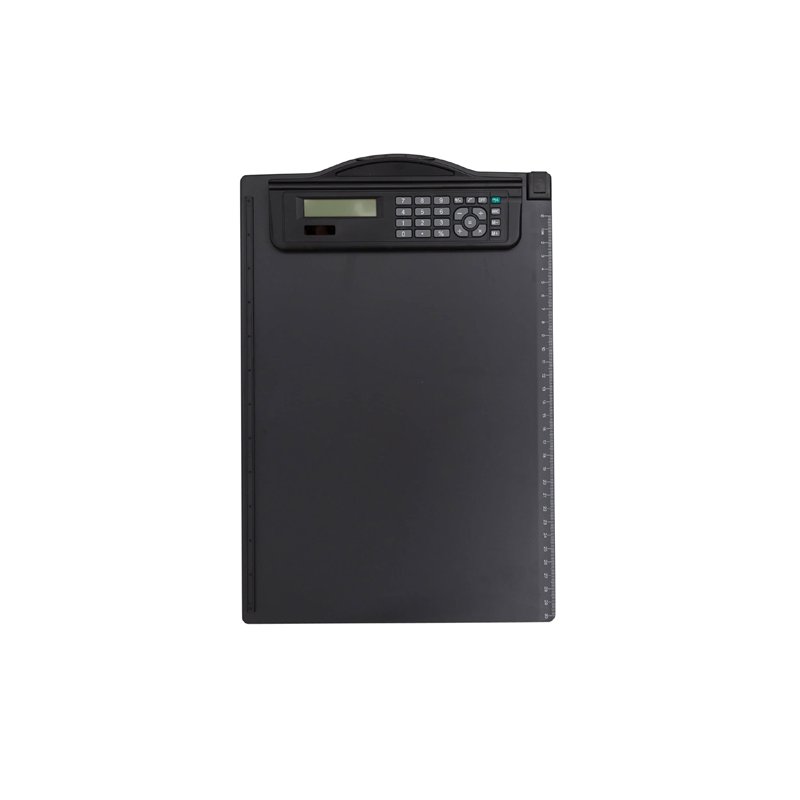 MAUL Porte-Bloc avec Calculatrice, Porte-Bloc Din A4, Calculatrice Solaire Intégrée avec Écran à 8 Chiffres, Porte-Bloc Multifon