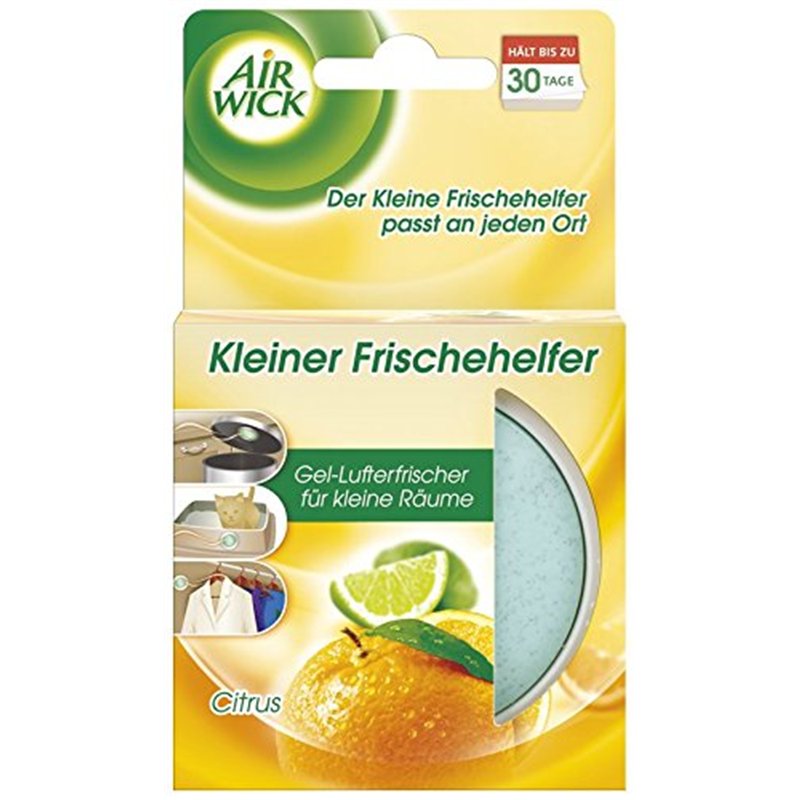 Air Wick Petit assistant de fraîcheur citrus - Désodorisant en gel pour petits espaces, armoires à chaussures, couvercle de poub