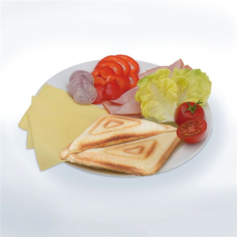 Image secondaire de Cloer 6269 Appareil à croque-monsieur XXL pour 4 sandwichs divisés en diagonale, American Toast, Remplissage XXL, Information op