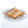 Cloer 6269 Appareil à croque-monsieur XXL pour 4 sandwichs divisés en diagonale, American Toast, Remplissage XXL, Information op