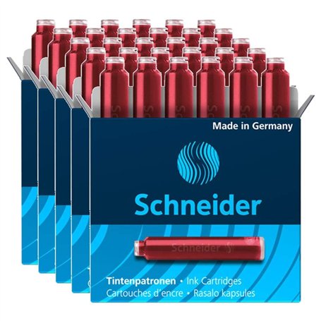 SCHNEIDER Lot de 5 Boîtes 6 Cartouches d'encre rouge