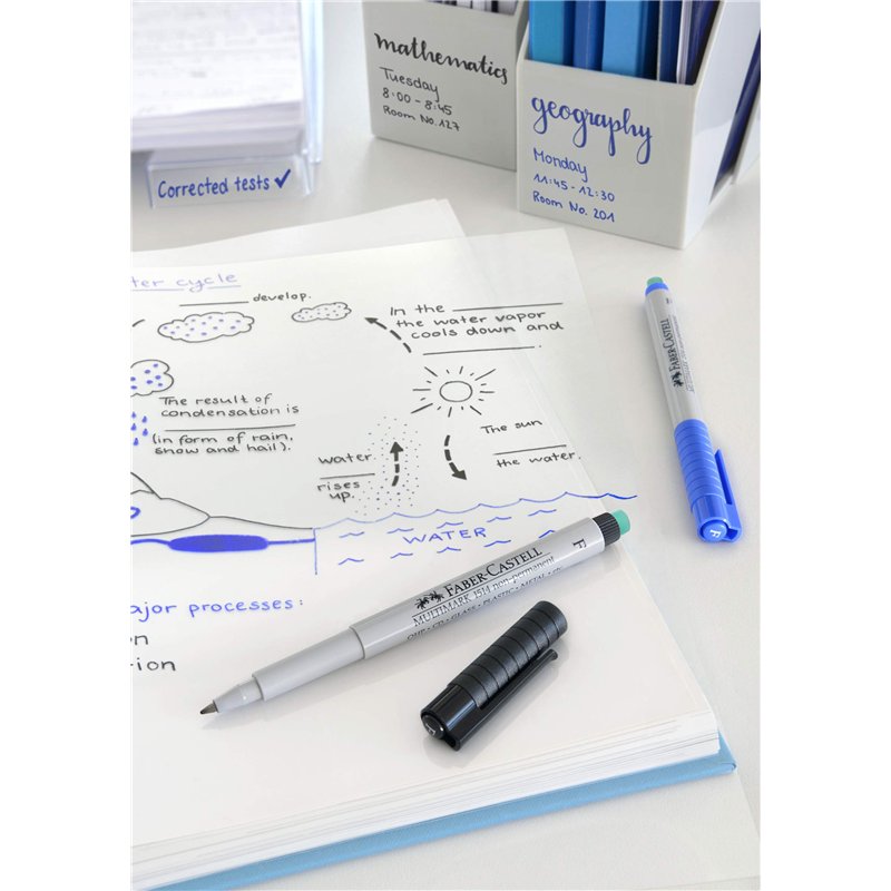 Image secondaire de Faber-Castell 515058 Multimark Marqueur Non Permanente S Bleu