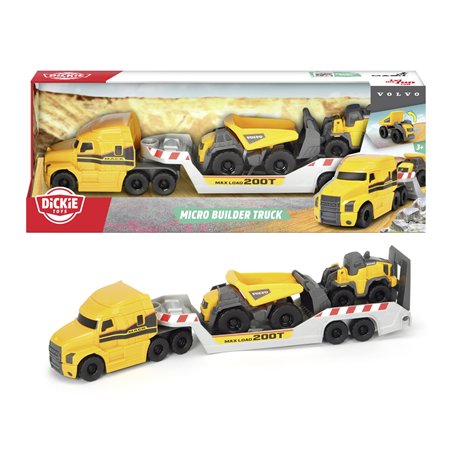 Dickie Toys Camion Volvo Mack avec 2 véhicules Volvo sur remorque