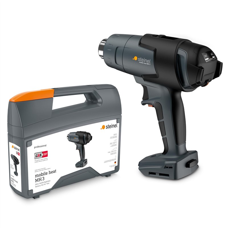 Steinel Pistolet à air chaud sans fil MobileHeat MH3, pour batterie Metabo CAS 18 V, décapeur thermique professionnel, temps de