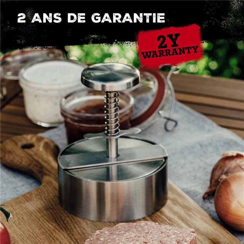 Image secondaire de Fm Professional 22205 Presse burger, presse viande pour burger, presse à hamburger, Acier inoxydable, Argenté, 14 x 11 x 11 cm