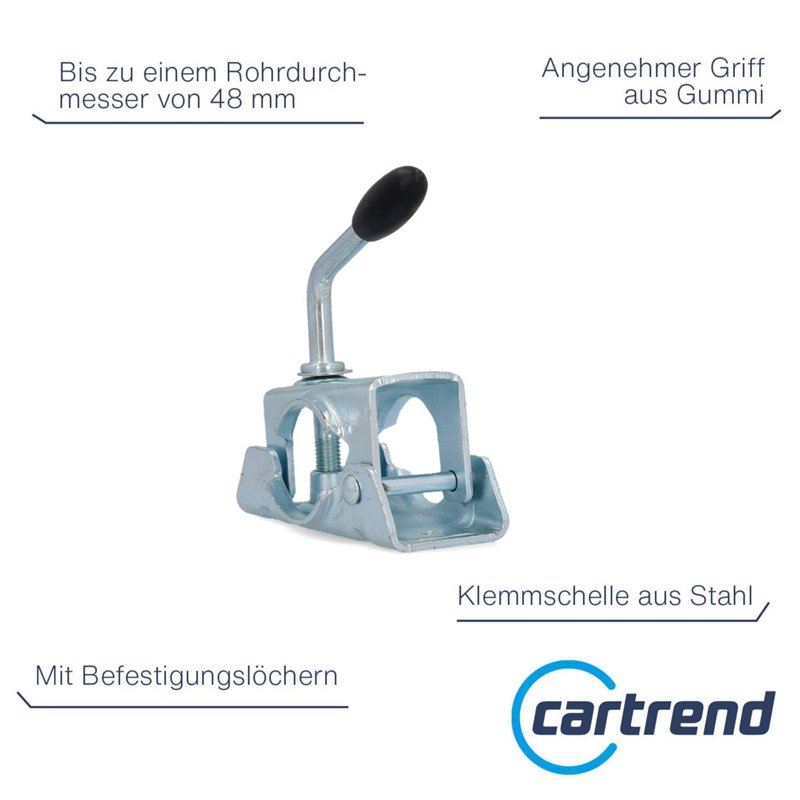 Image secondaire de Unitec 10331 Collier de Serrage pour béquille pour remorque et Roue Jockey 48 mm