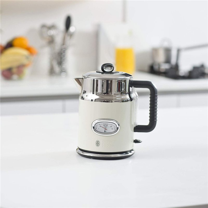 Image secondaire de Russell Hobbs Bouilloire Electrique [Design Vintage Premium] Retro Crème (1,7L, 2400W, Ebullition Rapide, Jauge Température Rétr