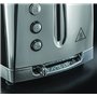 Russell Hobbs Grille Pain [Pour 2 Tranches] Luna Gris Inox (2 Fentes extra larges, 6 Niveaux de Brunissage rapide, Surélévation 