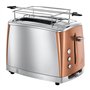 Russell Hobbs Grille Pain [Pour 2 Tranches] Luna Cuivre Inox (2 Fentes extra larges