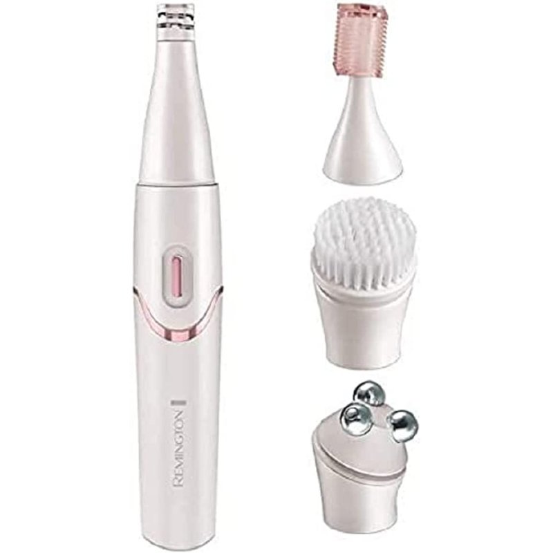 Remington Epilateur électrique [Soin visage Kit:3en1] Smooth&Silky (épilateur visage longue durée, brosse nettoyante visage,tête