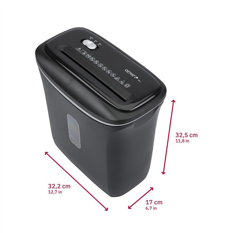 Image secondaire de Genie Destructeur de documents 480 x | Broyeur de papier 8 feuilles | Coupe à particules | Niveau de sécurité P-4 | Fonction mar