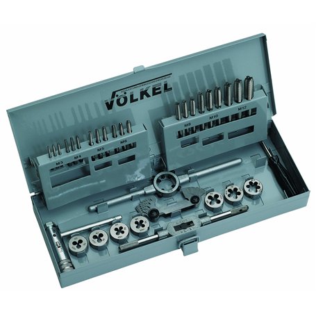 Völkel Jeu de tarauds et filières acier rapide 3-12 mm