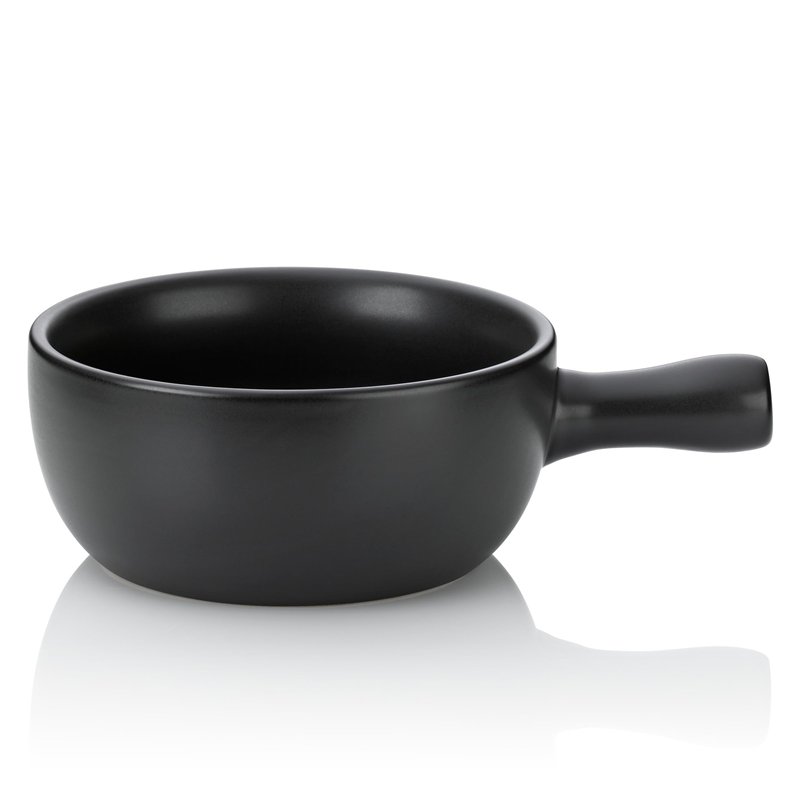 Kela 66575 Basel Caquelon à fondue à fromage Céramique Noir 31 x 22 x 9 cm 2 L