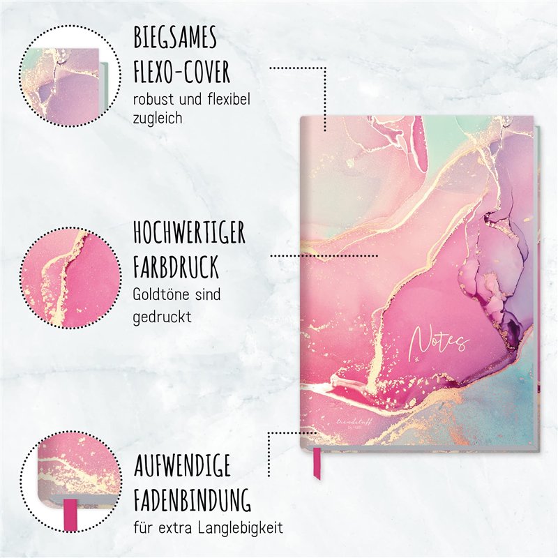 Image secondaire de Trendstuff by Häfft Carnet de notes à carreaux A5 [Shiny Teal] de Trendstuff | 124 pages, 62 feuilles | Idéal comme journal, bul