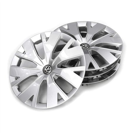 Volkswagen 2GM071456 Lot de 4 enjoliveurs en Acier Argenté Brillant 16"