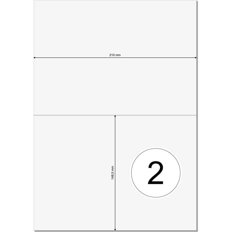 Image secondaire de Printation Étiquettes Autocollantes 210 x 148 mm - 200 Étiquettes, 100 Feuille A4 imprimante avec 2 Étiquettes A5 - Étiquettes d