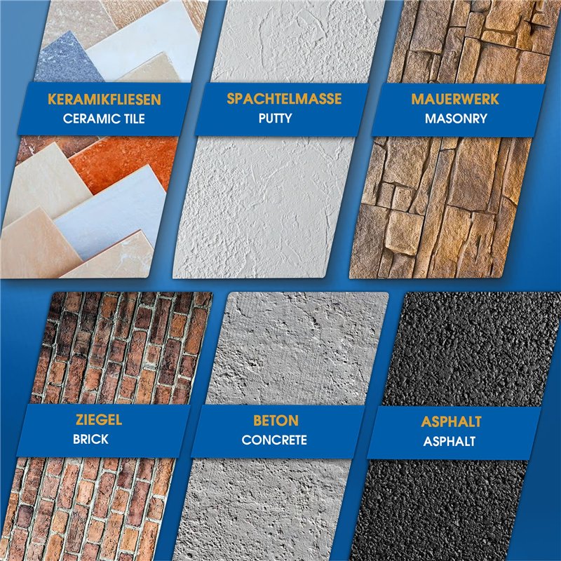 Image secondaire de S&R Burin SDS Plus. Set de 3 Ciseaux Carrelage- Burin Plat, Large, Pointu) pour Carellage. Made in Germany Qualité Industrielle