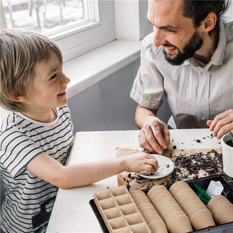 Image secondaire de Relaxdays Kit Germination graines, 131 pièces, Plantes, Plantation, Godets semis, Outils de repiquage, étiquettes, Noir