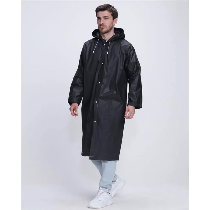 Image secondaire de welsberg Poncho Pluie Imperméable avec Capuche et Manches, Cape de Pluie Réutilisable pour Adultes Unisexe, Taille Unique, noir